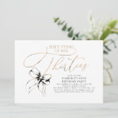 Black Bow Tying up Her Thirties 40th Birthday  Kaart (Staand voorkant)