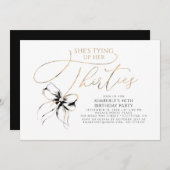 Black Bow Tying up Her Thirties 40th Birthday  Kaart (Voorkant / Achterkant)