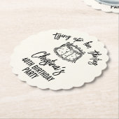 Black Bow Tying Up Her Thirties 40th Birthday Kartonnen Onderzetters (Gekanteld)