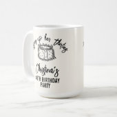 Black Bow Tying Up Her Thirties 40th Birthday Koffiemok (Voorkant links)