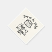 Black Bow Tying Up Her Thirties 40th Birthday Servet (Hoek)