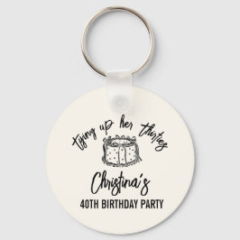 Black Bow Tying Up Her Thirties 40th Birthday Sleutelhanger