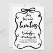 Black Bow Tying Up Her Twenties 30Th Birthday Kaart (Voorkant)