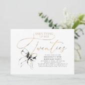 Black Bow Tying up Her Twenties 30th Birthday  Kaart (Staand voorkant)