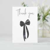 Black Bow Verjaardag Bedankkaart (Staand voorkant)