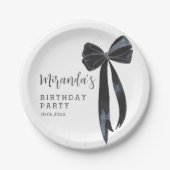 Black Bow verjaardagsfeestje Papieren Bordje (Voorkant)