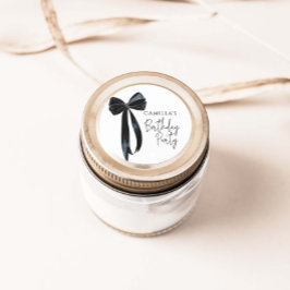 Black Bow verjaardagsfeestje Ronde Sticker