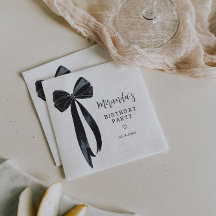 Black Bow Verjaardagsfeestje Servetten