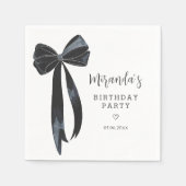 Black Bow Verjaardagsfeestje Servetten (Voorkant)