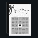 Black Bow Vind het Gast Bingo Vrijgezellenfeest Sp Kaart<br><div class="desc">Maak je vrijgezellenfeest extra leuk met deze Black Bow Vind het Gast Bingo Spel! 🎀💍 Dit elegante en interactieve spel is perfect om gasten te laten mengen en meer over elkaar te leren. 🖤✨ Met een chique zwarte strik en een stijlvol script komt het overeen met een stijlvol vrijgezellenfeest met...</div>