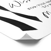 Black Bow Vrijgezellenfeest Advies & Wishes Sign Poster (Hoek)