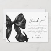 Black Bow Vrijgezellenfeest bedankkaart (Voorkant)
