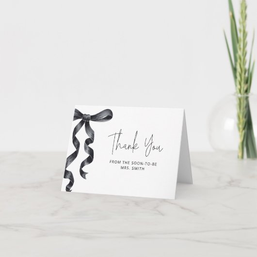 Black Bow Vrijgezellenfeest Bedankt Kaart (Voorkant)