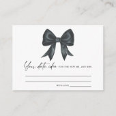 Black Bow Vrijgezellenfeest Datum nacht ideeën Dat Informatiekaartje (Voorkant)