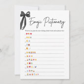 Black Bow Vrijgezellenfeest Emoji Pictionary spel Kaart (Voorkant)