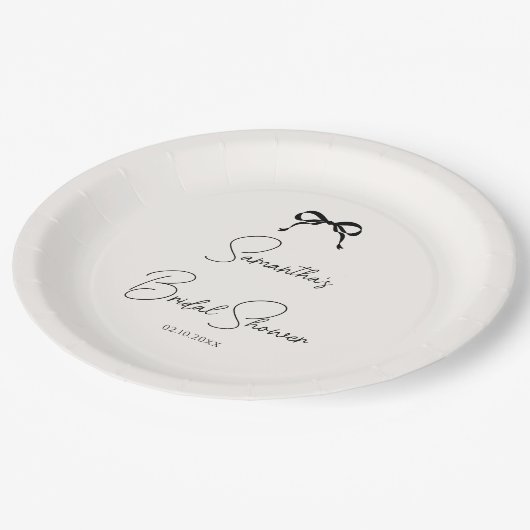 Black Bow Vrijgezellenfeest Papier Borden Papieren Bordje (Gekanteld)