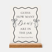 Black Bow Vrijgezellenfeest Raad eens hoeveel boge Acryl Bord