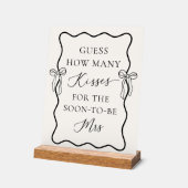 Black Bow Vrijgezellenfeest Raad eens hoeveel kuss Acryl Bord (Hoek)