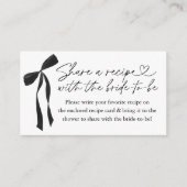 Black Bow Vrijgezellenfeest Recept Aanvraag Informatiekaartje (Voorkant)