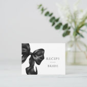 Black Bow Vrijgezellenfeest Recept Kaart (Staand voorkant)