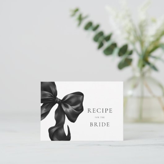 Black Bow Vrijgezellenfeest Recept Kaart (Staand voorkant)