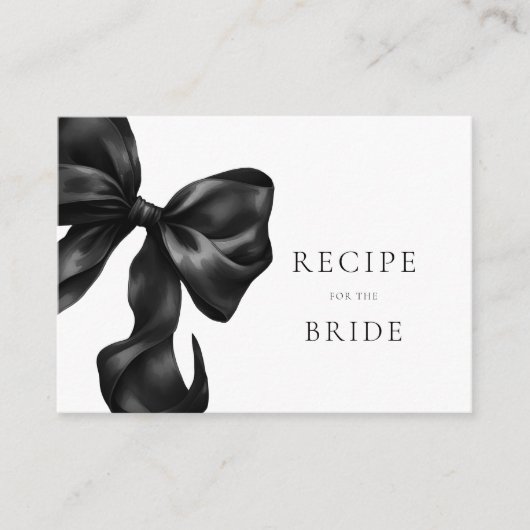 Black Bow Vrijgezellenfeest Recept Kaart (Voorkant)