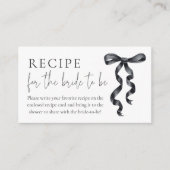 Black Bow Vrijgezellenfeest Recept voor de bruid t Informatiekaartje (Voorkant)