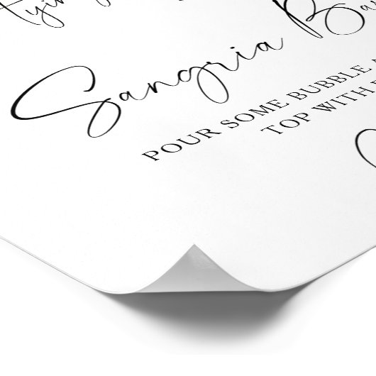 Black Bow Vrijgezellenfeest sangria bar Poster (Hoek)