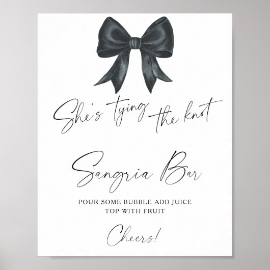 Black Bow Vrijgezellenfeest sangria bar Poster (Voorkant)
