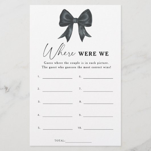 Black Bow vrijgezellenfeest Waar waren we spel (Voorkant)