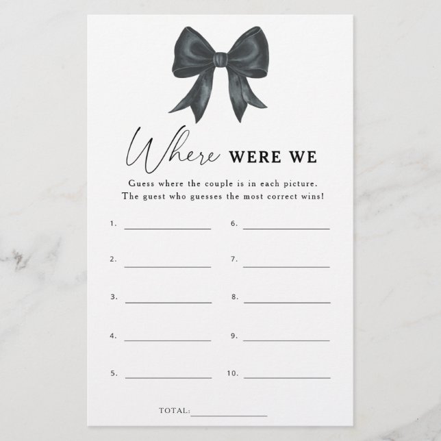 Black Bow vrijgezellenfeest Waar waren we spel (Voorkant)