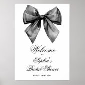 Black Bow Vrijgezellenfeest Welkomstbord Poster (Voorkant)