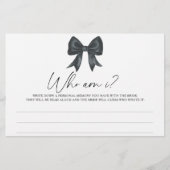 Black Bow Vrijgezellenfeest Wie ben ik spel Briefpapier (Voorkant)