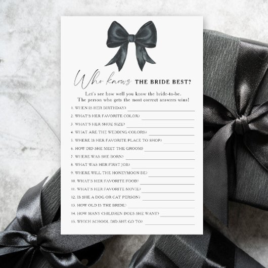 Black Bow Vrijgezellenfeest Wie kent het beste