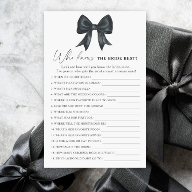 Black Bow Vrijgezellenfeest Wie kent het beste (Creator heeft geüpload)