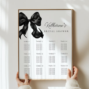 Black Bow Vrijgezellenfeest Zitplaatskaart Poster