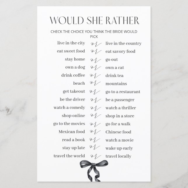 Black Bow Vrijgezellenfeest zou ze liever spel (Voorkant)