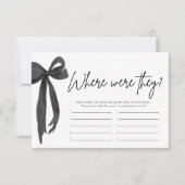 Black Bow, waar waren ze Vrijgezellenfeest spel Kaart (Voorkant)