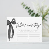 Black Bow, waar waren ze Vrijgezellenfeest spel Kaart (Staand voorkant)