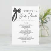 Black Bow Wat is er op uw telefoon Vrijgezellenfee Kaart (Staand voorkant)