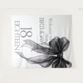 Black Bow Waterverf 18e verjaardag Welkom Wandkleed (Voorkant (horizontaal))