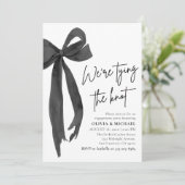 Black Bow We binden de knoop verlovingsfeest Kaart (Staand voorkant)