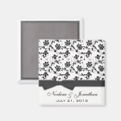 Black Bow Wedding Flower Magnet (Voorkant / Achterkant)