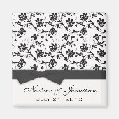 Black Bow Wedding Flower Magnet (Voorkant)