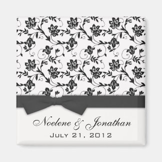 Black Bow Wedding Flower Magnet