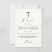 Black Bow, wedding thank you card Bedankkaart (Voorkant)