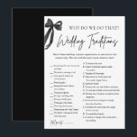 Black Bow Wedding Traditions Vrijgezellenfeest spe Kaart<br><div class="desc">ANTWOORDEN: 1.D 2.H 3.I 4.J 5.L 6.A 7.B 8.G 9.E 10.K 11.F 12.C ________________ Test de kennis van uw gasten over huwelijkstradities van over de hele wereld met dit leuke en elegante Black Bow Wedding Traditions vrijgezellenfeest spel 🖤✨! Met een chique minimalistisch ontwerp met een stijlvolle zwarte strik is dit...</div>