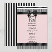 Black Bow Wit Roze Halloween Baby shower Kaart (Voorkant / Achterkant)