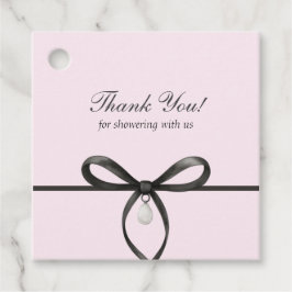 Black Bow With Pearl Old Money Bridal Thank You Bedankjes Labels