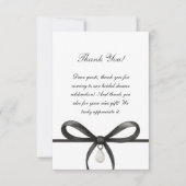 Black Bow With Pearl Old Money Style Bridal Shower Bedankkaart (Voorkant)